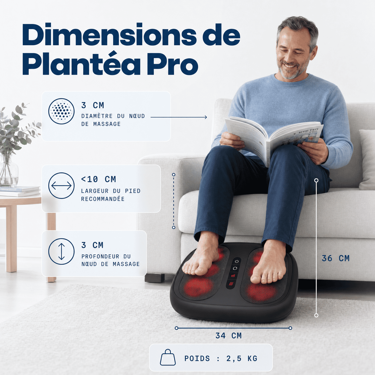 Plantéa™ - Masseur de pieds shiatsu chauffant