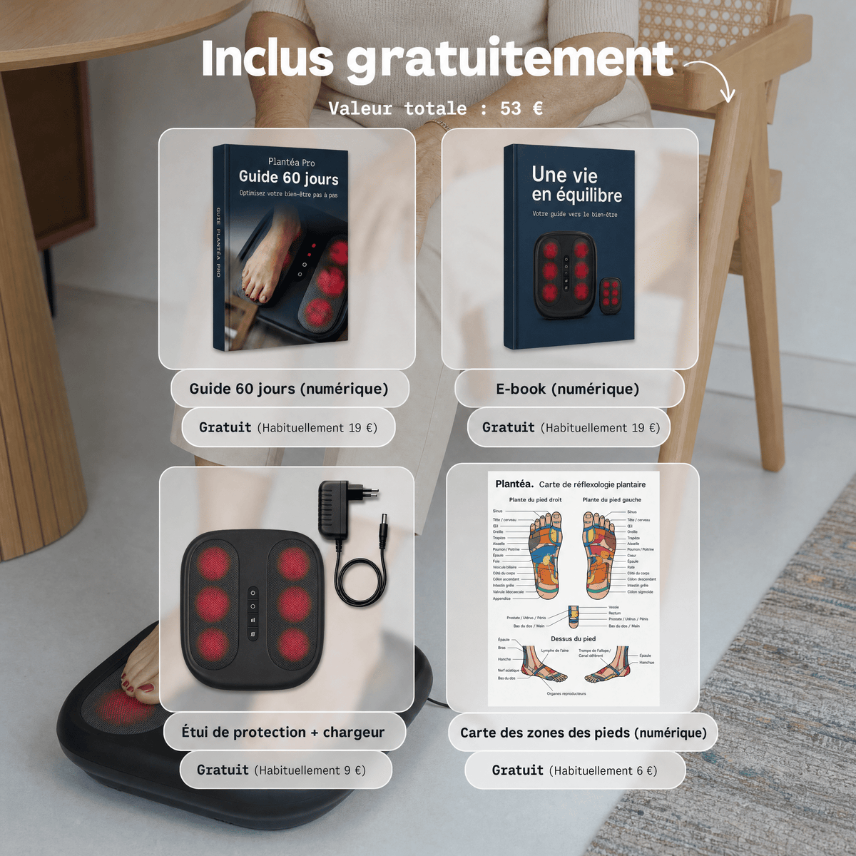 Plantéa™ - Masseur de pieds shiatsu chauffant