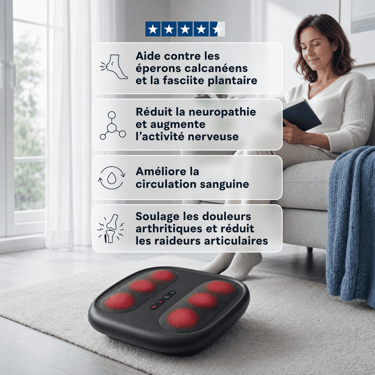 Plantéa™ - Masseur de pieds shiatsu chauffant
