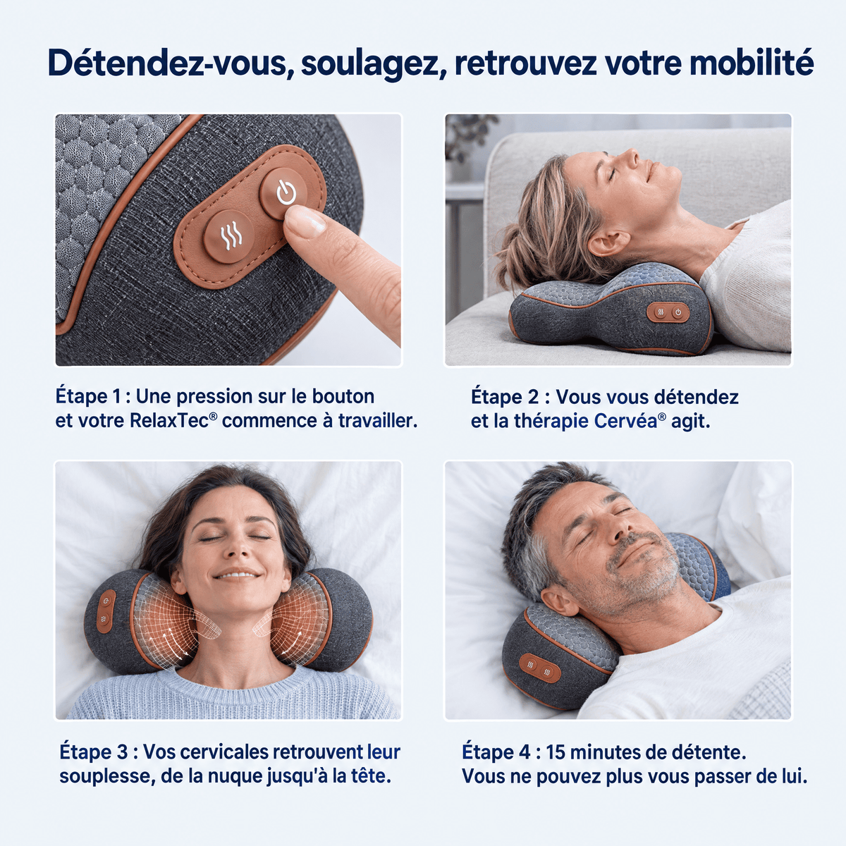 Cervéa™ - Appareil de massage cervical 3-en-1
